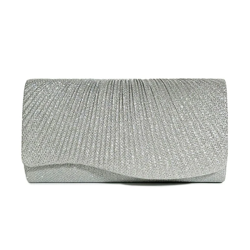 silver sequin clutch evening bag